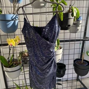 Sequin Navy Blue Dress